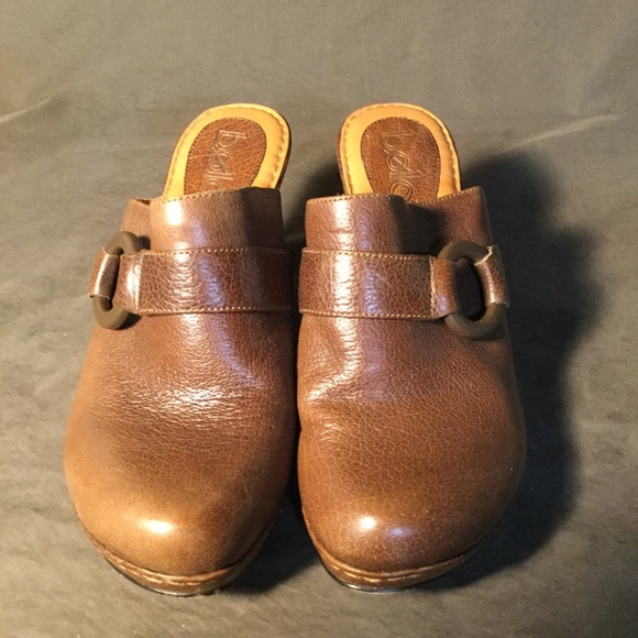 Bolo by Born brown leather ring heels sz 7 clogs - Picture 2 of 5